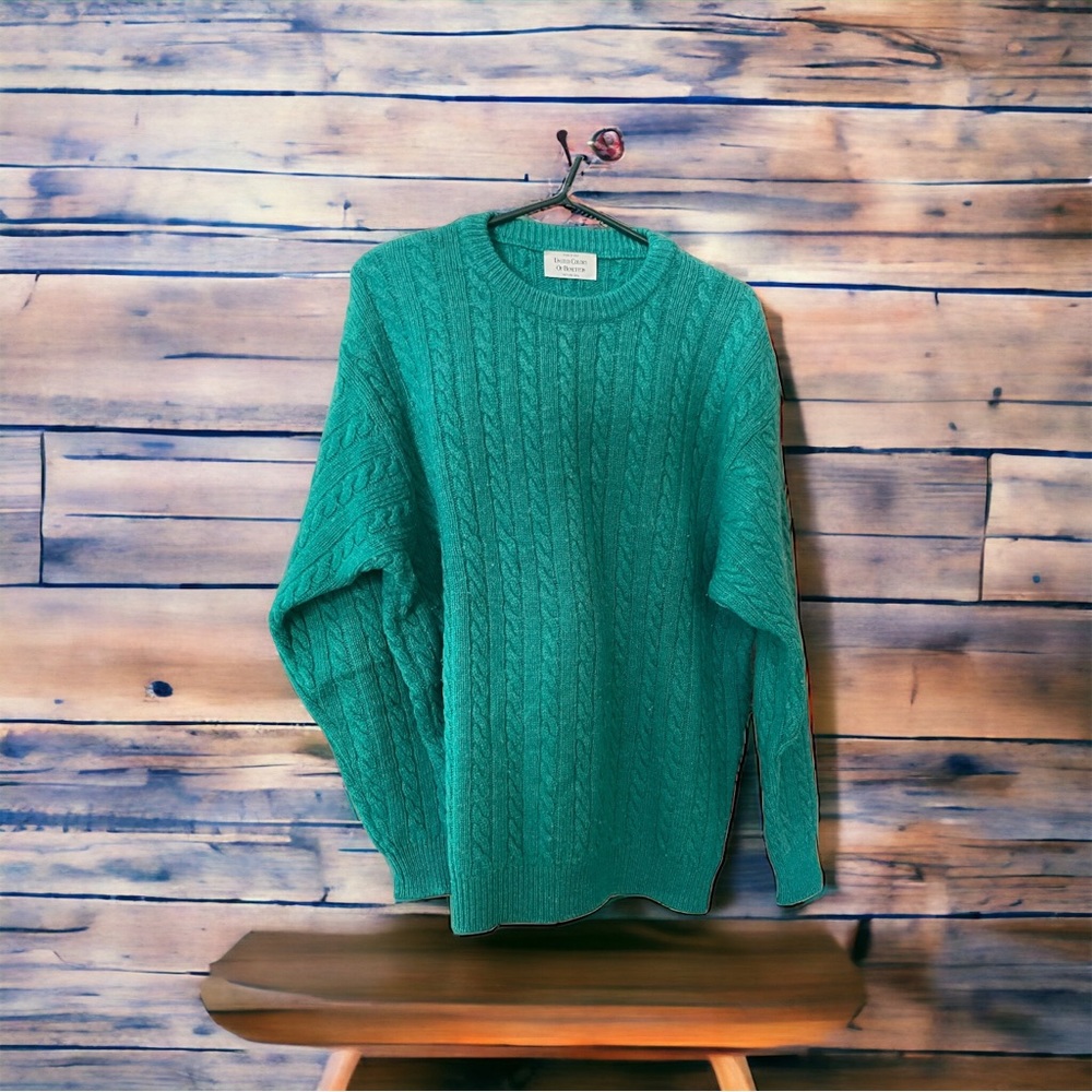 Vintage 1990s Unisex Benetton Cotton Pullover, Oversized Size Men's Large green